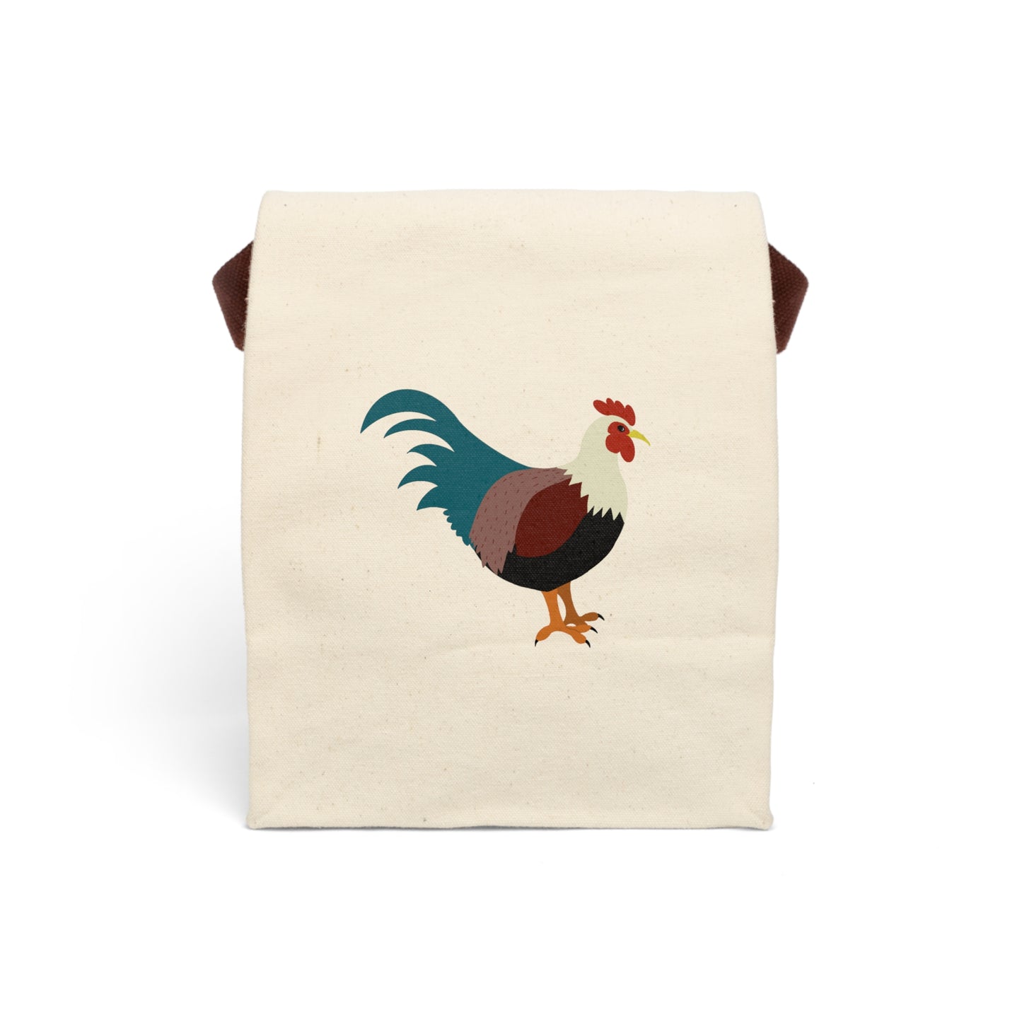 Rooster Canvas Lunch Bag With Strap